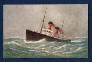 Cunard Liner " Lucania " (1893) In Rough Weather.  / E.  C.  Series No.  597 F