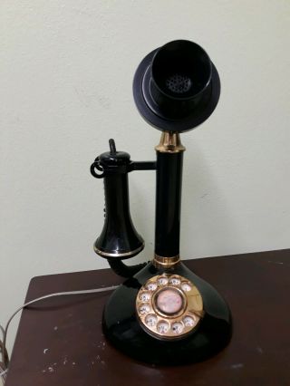 Antique Look Vintage - Black - Candlestick - Telephone - Rotary - Dial