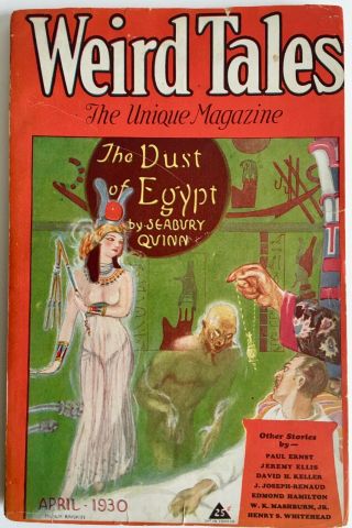 Weird Tales April 1930,  Hugh Rankin Cover,  Robert E.  Howard Verse And Letter.