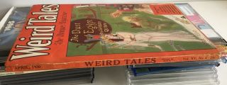Weird Tales April 1930,  Hugh Rankin cover,  Robert E.  Howard verse and letter. 3