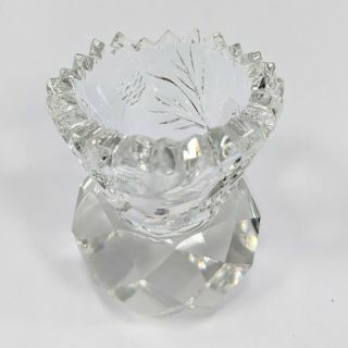Vintage Clear Crystal Cut Glass Toothpick Holder 2.  5 " X 2 "