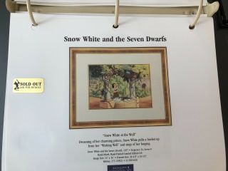 Disney Hand Painted Ltd Ed Cel,  Promo Binder Sheet,  " Snow White At The Well "