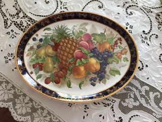 Oval Fruit Platter 12 " Weatherby England Royal Falcon Gift Ware Stoke On Trent