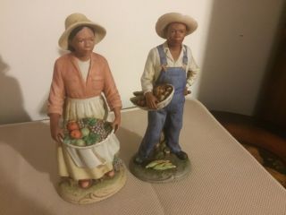 2.  1456 1472 Home Interior Homco Porcelain Man And Woman Farmer Figurines