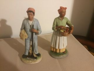 1456 1472 Home Interior Homco Porcelain Man And Woman Farmer Figurines