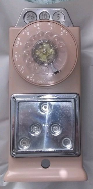 Pink Gte / Automatic Electric Company 3 Coin Slot Rotary Dial Pay Phone Part Nos