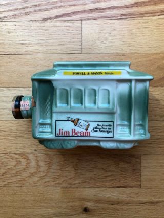 Vintage 1968 Jim Beam San Francisco Trolley Cable Car Decanter Bourbon Bottle 2