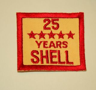 Shell Oil & Gas Employee Sleeve 25 Years Of Service Emblem Patch Nos 1950s