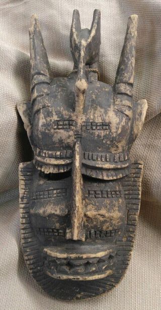 Old Vintage Hand Carved Wooden Tribal Native African Mask Ethnic Wood Carving