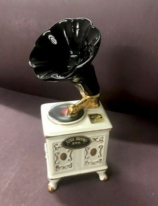 1970 Ezra Brooks Heritage Decanter Record Player Porcelain Gramophone
