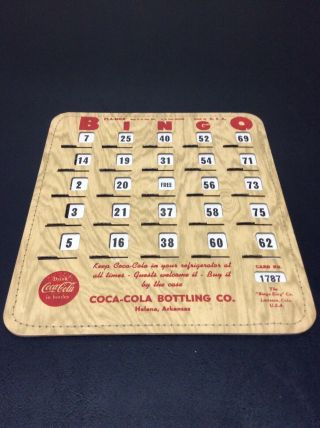 Vintage Coca Cola Pla - Mor Bingo Card Books For $50