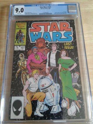 Star Wars 107 Cgc 9.  0 White Pages Last Issue Low Print