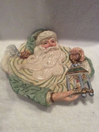 Fitz And Floyd Classics Hand Crafted Victorian Santa Claus Plate Dish Wall Decor