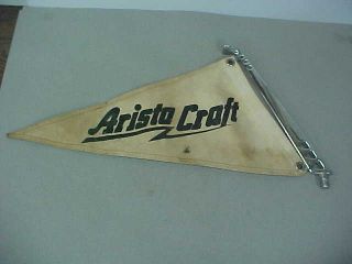 VINTAGE ARISTO CRAFT BOAT PENNANT FLAG AND CHROME MOUNT 2