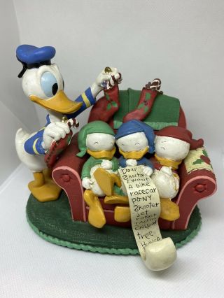 Disney Donald Duck Huey Dewey & Louie Stocking Holder Vintage Christmas
