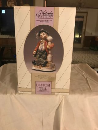 Vintage Waco Melody In Motion " Lamppost Willie " Porcelain Figurine -