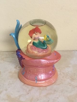 Disney Store Exclusive The Little Mermaid Ariel Flounder Snow Globe 4 " Inch Tall