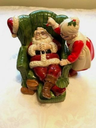 Vtg.  Otagiri Gibson Greeting Santa Mrs.  Claus Music Piece Wish You A Merry Xmas