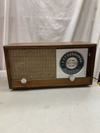 Vintage 1959 Zenith X323 Am Fm Table Radio Wood Table Top Mid Century
