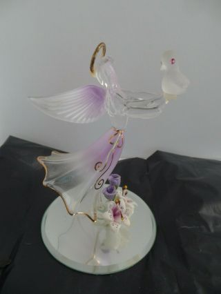 Glass Baron Angel Of Love With Swarovski Crystal 24k Gold Accents