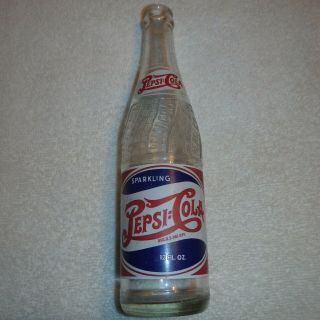 Pepsi:cola Red White Blue Double - Dot Acl Soda Bottle Yuba City Ca