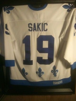 Joe Sakic Quebec Nordiques Xl Ccm Vintage Throwback White Nhl Hockey Jersey