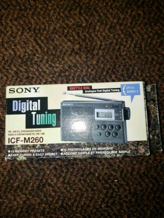 Sony Icf - M260 Am/fm Portable Pocket Radio Digital Tuner Synthesized Radio