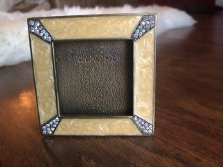 Jay Strongwater Yellow/gold Crystal Photo Frame,  Approx.  2.  75” X 2.  75”