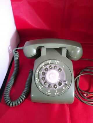 Rotary Dial Phone Vintage Avocado Green Bell System Western Electric