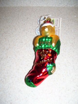 Disney Classic Pooh Blown Glass Ornament 1998 Baby 
