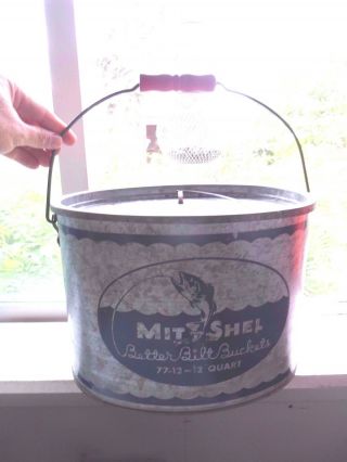 Vintage Mit - Shel,  Better Bilt Buckets,  Floating 2 Piece,  Great Graphics,  Minnow Pail