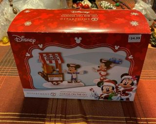 Dept 56 Disney Christmas Village " Cocoa On The Go " Mickey Minnie Mouse 4053052