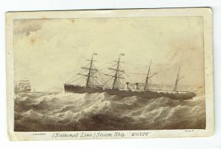 Victorian Cdv Photo Art National Line Ship Egypt & Plan Of Cabins