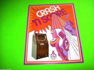Crash N Score By Atari 1975 Nos Video Arcade Game Sales Flyer Brochure