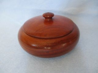 Turned Wood Bowl With Lid,  Vintage Mid Century,  Trinket,  Jewelry,  Watch Box