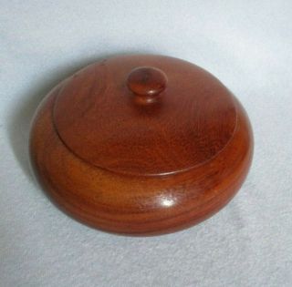 Turned Wood Bowl with Lid,  Vintage Mid Century,  Trinket,  Jewelry,  Watch Box 3