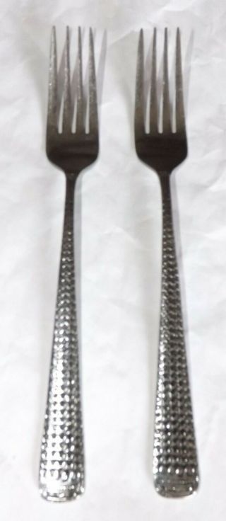 2 Forks Tabriz National Stainless Steel Korea 7.  5 Inches 4 Tines Ns Geometric