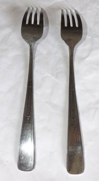 2 Forks Tabriz National Stainless Steel Korea 7.  5 Inches 4 Tines NS Geometric 2