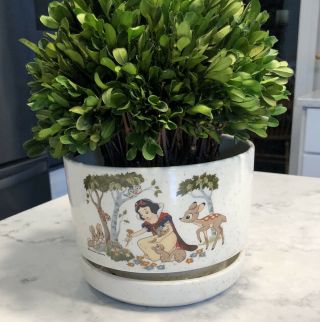 Snow White Ceramic Planter,  Flower Pot Walt Disney Treasure Craft 5 1/2 X 6 1/2”