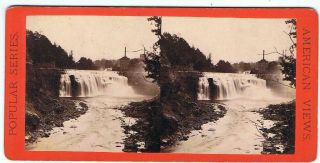 Stereoview - No 6999 Lower Genesee Falls - Below Rochester By E & Ht Anthony