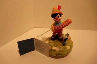 Vintage Schmid Walt Disney Pinocchio Ceramic Figurine Music Box