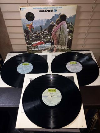 Woodstock 1970 Cotillion Triple Lp Sd3 - 500 3 Record Set Immaculate Exc/vg,