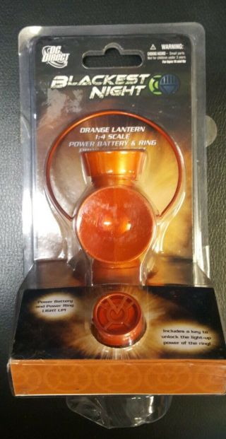 Dc Direct And Blackest Night 1:4 Scale Orange Lantern Prop Power Battery & Ring