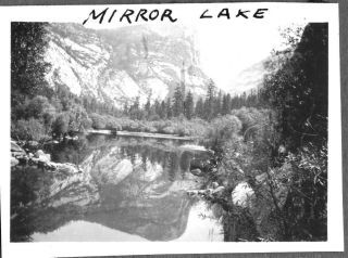 Vintage Photograph 1930s Mirror Lake Yosemite National Park California Old Photo