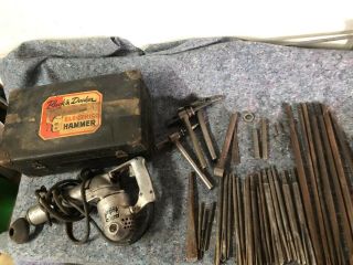 Vintage Black & Decker Electric Hammer With Case 30 Hammer,  Chisel Bits