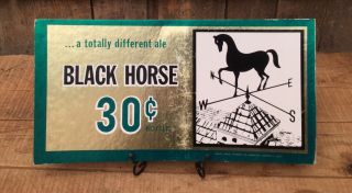 Vintage Black Horse Brewery Lawrence Ma.  Ale Beer Counter Top Display Easel Sign