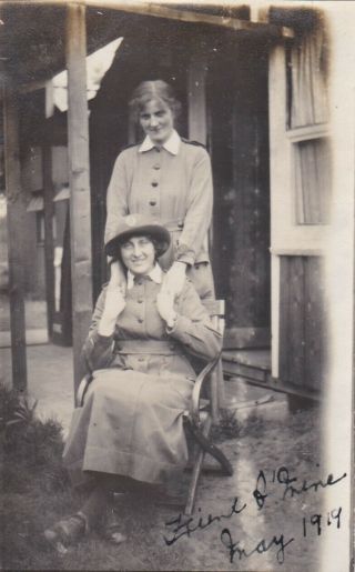 Old Photo Ww1 Women Uniform Waac Military Glamour Camp Beau Marais 1910s F4