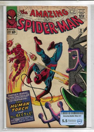 The Spider - Man 21 Silver Age 5.  5 Fn - Comic February 1965 Marvel