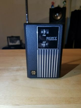Vintage Sony Japan 3f - 70w Fm Am 8 Transistor Radio W/ Case Handheld Portable