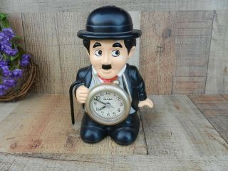 Vintage 8 " Rhythm Japan Bubbles Inc Charlie Chaplin Speak Up Talking Alarm Clock